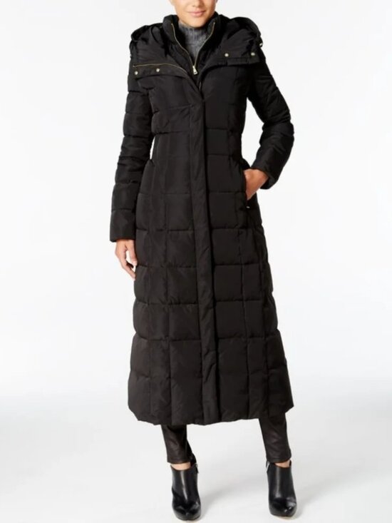 Cole Haan Jackets & Blazers - Cole Haan Signature Black Hooded Down Maxi Puffer Coat